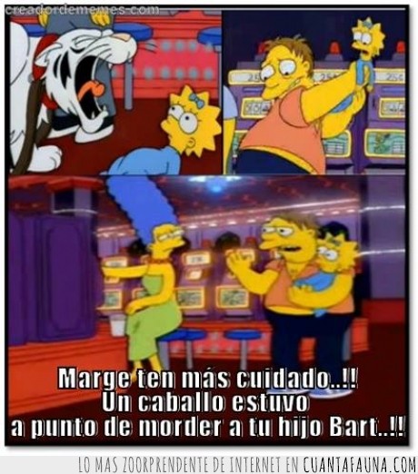 los simpson,casino,marge,alcohol,maggie,bart,hijo,tigre,salvar,barney